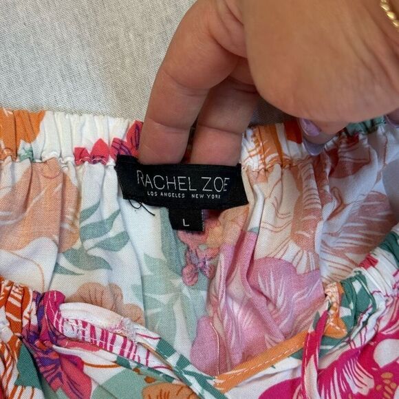 Rachel Zoe Women’s Tropical Floral White Dress Sz L - Picture 6 of 10